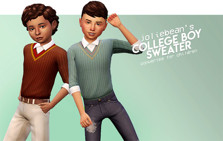 College Boy Sweater For Children / Sims 4 CC