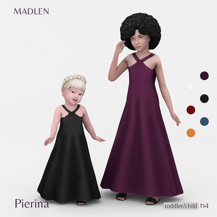 Pierina Dress for Toddlers & Children / Sims 4 CC