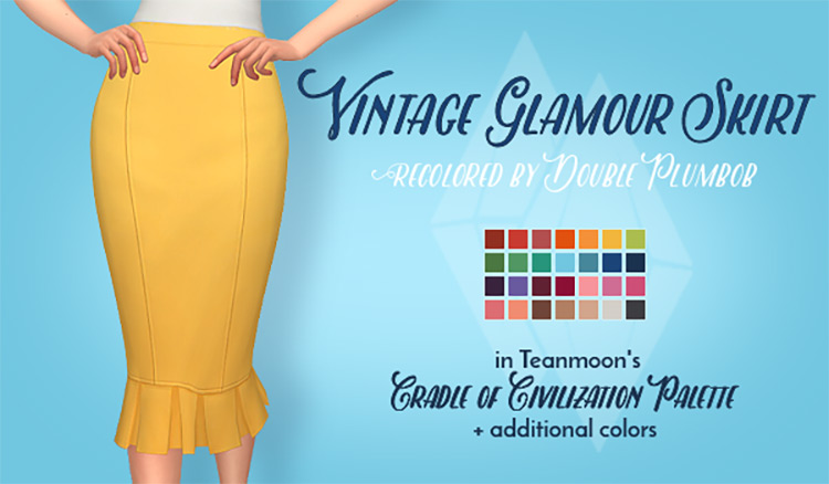 Vintage Glamour Skirt Recolor / Sims 4 CC