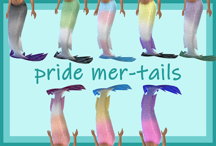 Pride Mertails by renniequeer / Sims 4 CC