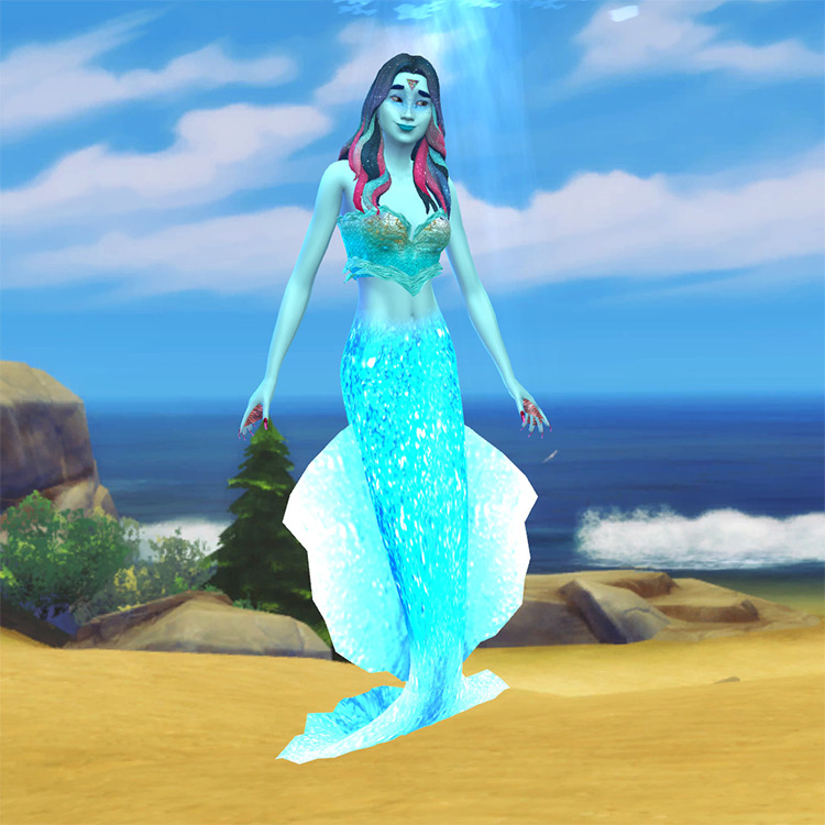 Luminous Water Mermaid Tail by Zaneida / Sims 4 CC