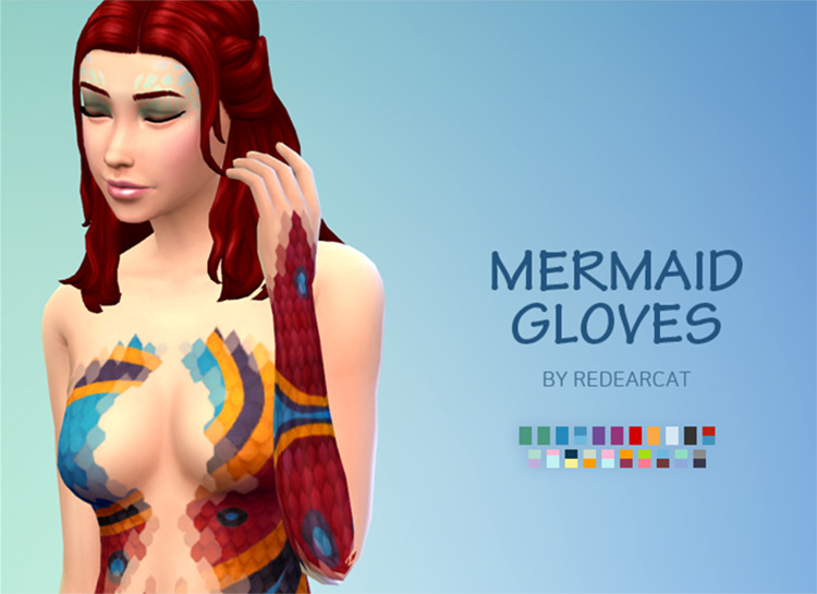 Mermaid Gloves by redearcat / Sims 4 CC