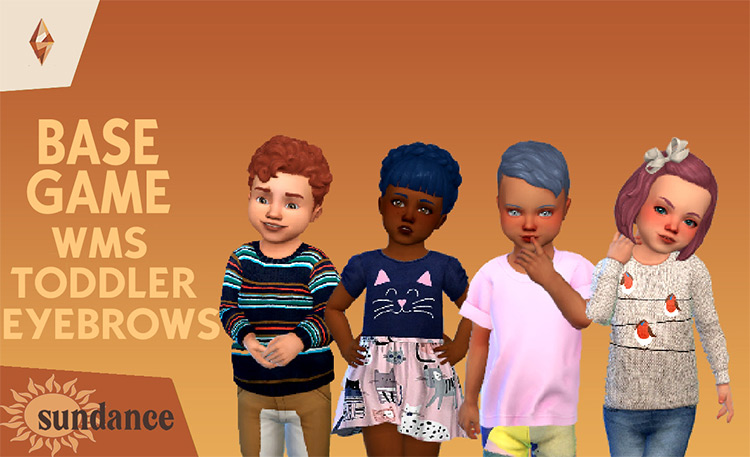 Base Game WMS Toddler Eyebrows by bahama llama sims Sims 4 CC