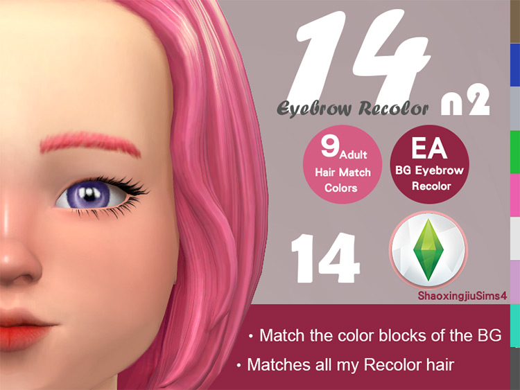 Toddler Eyebrow Recolor n2 Set by jeisse197 Sims 4 CC