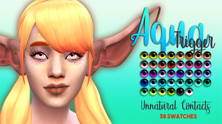 Aqua Trigger Eyes Unnaturals by Miss Ruby Bird for Sims 4