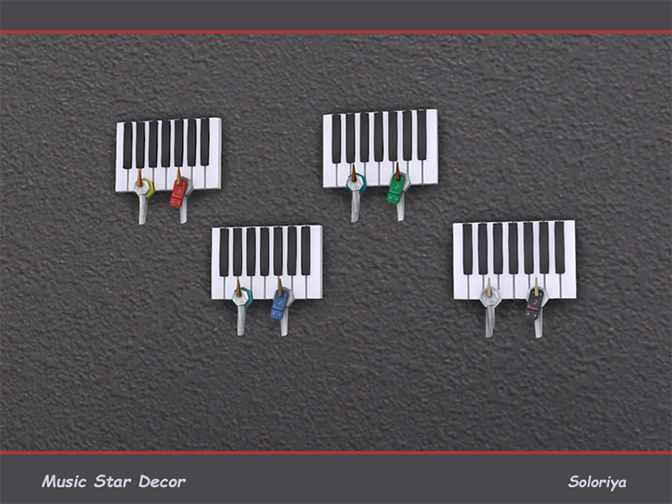 Music Star Décor Piano Key Holders / Sims 4 CC