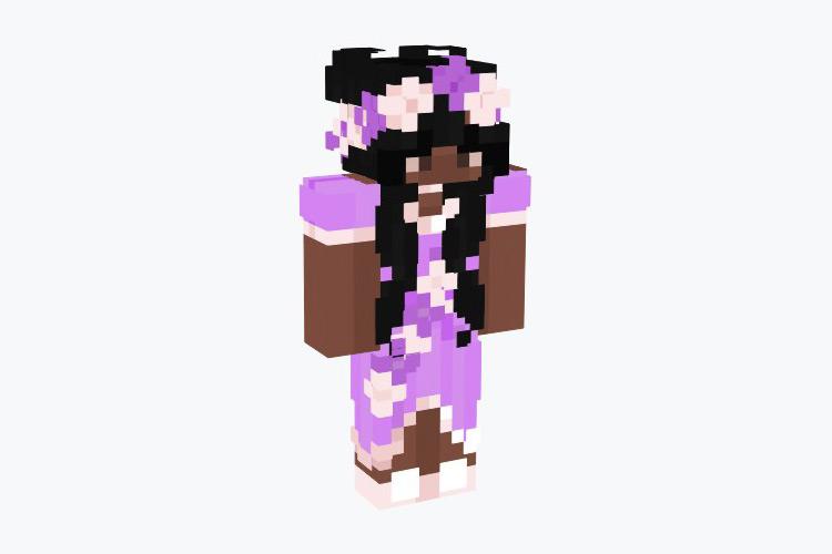Purple Flowers (Girl) Minecraft Skin
