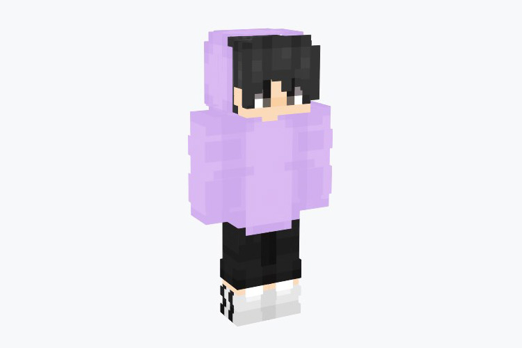 Periwinkle Purple Boy Hoodie Skin For Minecraft