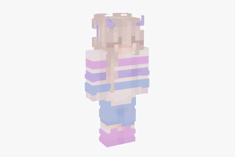 Striped Sweater Girl Skin For Minecraft