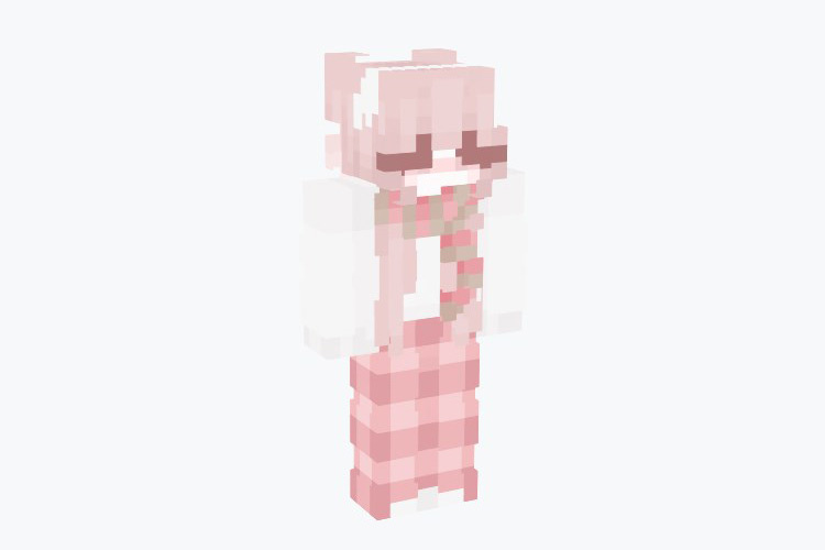 Pink + White (Girl) Skin For Minecraft