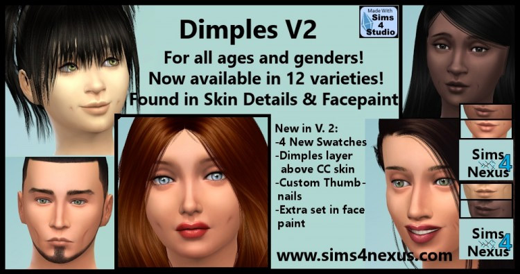 Dimples v2 by sims4nexus for Sims 4