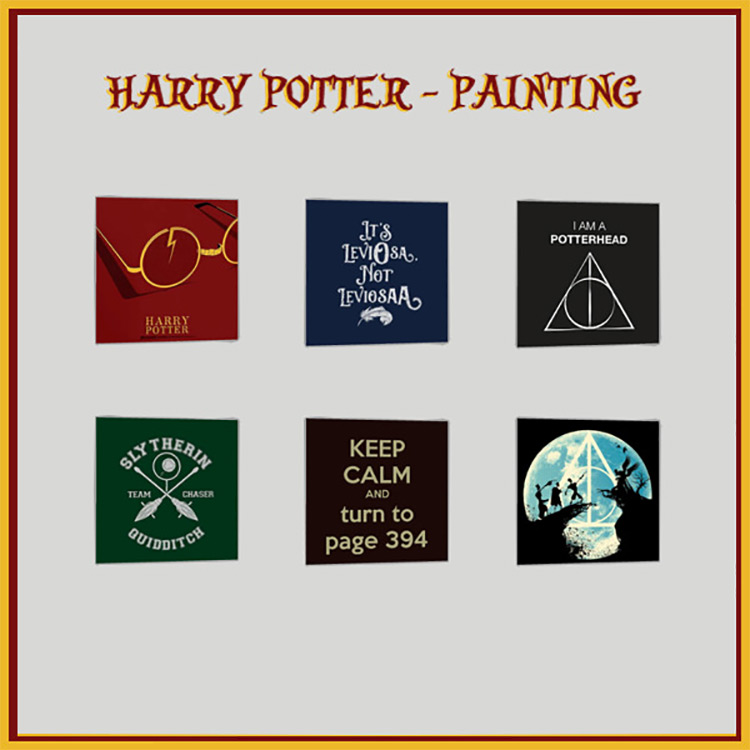 Harry Potter Paintings by cherryonkpop TS4 CC