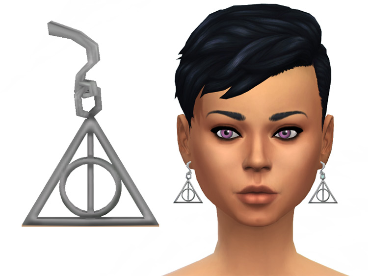 Deathly Hallows Earrings by ladyfancyfeast TS4 CC