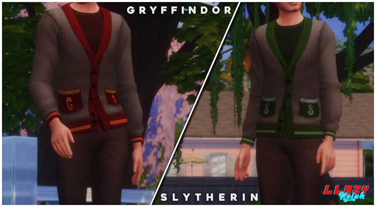 Hogwarts Button-Up by llazyneiph for Sims 4