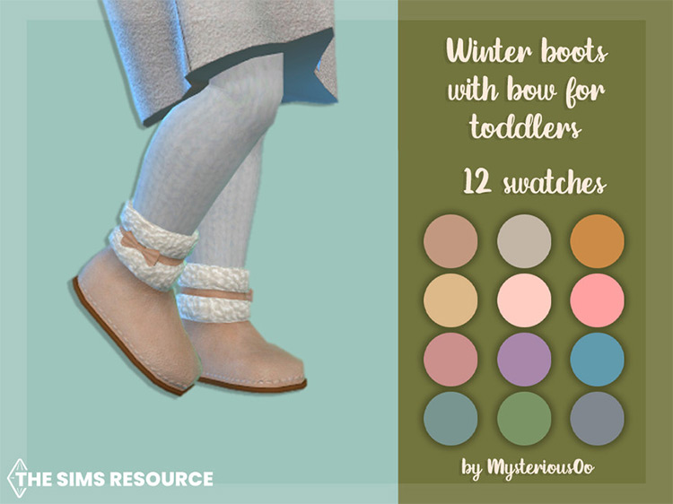 Winter Boots with Bow for Toddlers / Sims 4 CC