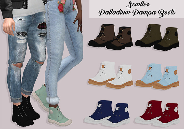 Semller Palladium Pampa Boots / Sims 4 CC