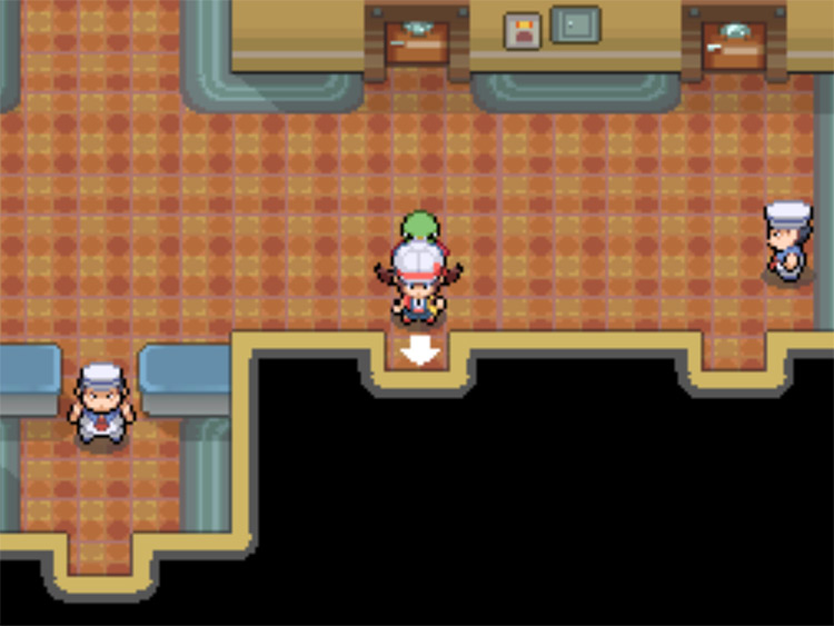The room containing the missing sailor / Pokemon HGSS