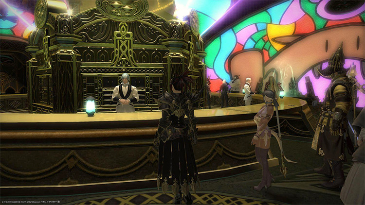 The Prize Claim of The Gold Saucer in Entrance Square. / FFXIV