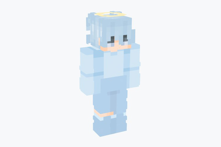 Blue Boy Angel Halo Skin For Minecraft