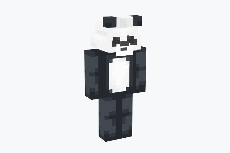 Blue Hair Panda Girl Skin - Minecraft Skin - wide 4