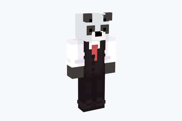 Upscale Fancy Panda Minecraft Skin