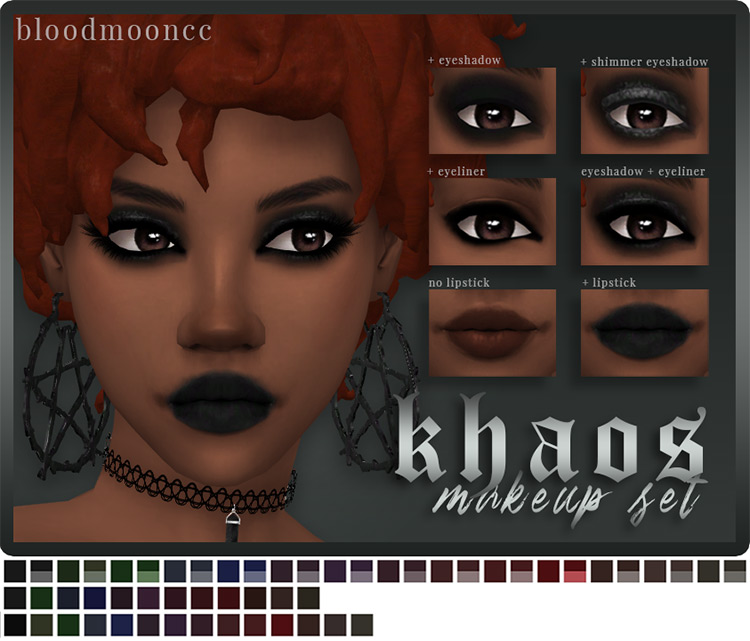 Khaos Makeup Set by bloodmooncc Sims 4 CC