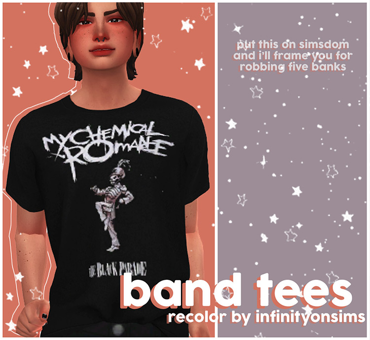 Band Tees (recolor) by infinityonsims TS4 CC