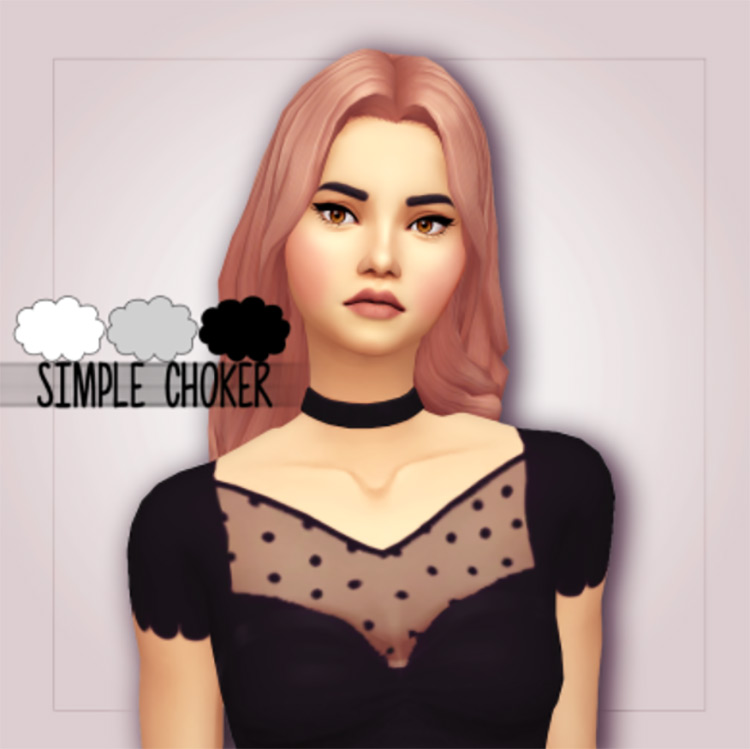 Maxis Match Simple Choker by simplyjustsimsstuff for Sims 4