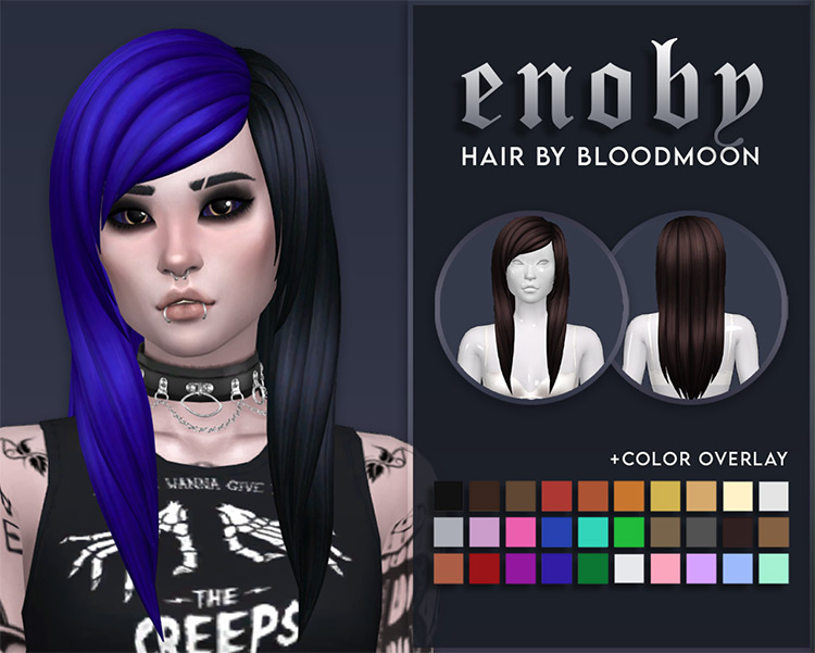 Enoby Hair by bloodmooncc Sims 4 CC