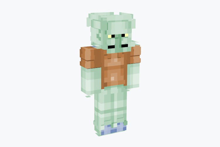 Detailed Grumpy Squidward Minecraft Skin