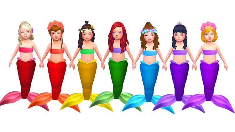 Toddler Mermaids by TomiLynYT Sims 4 CC