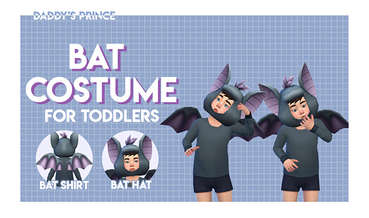Bat Costume for Toddlers by Daddy’s Prince Sims 4 CC
