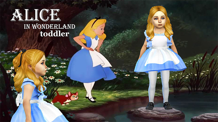 Alice in Wonderland (Toddler Outfit) by Stardust Sims 4 TS4 CC