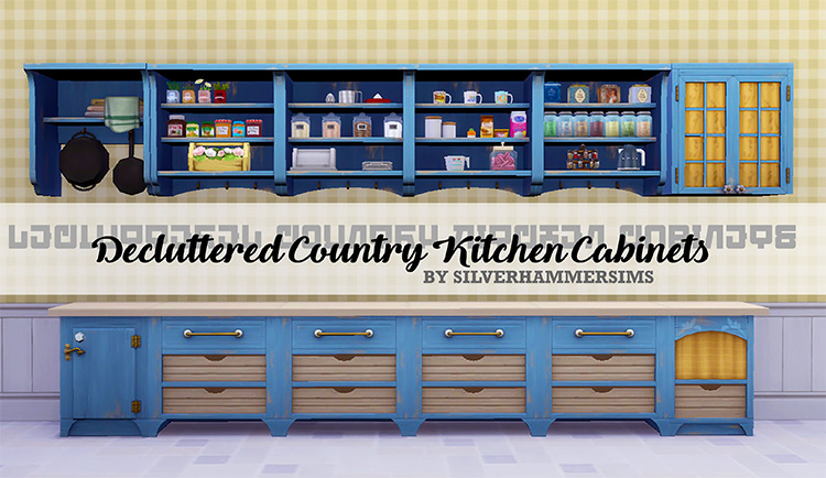 Decluttered Country Kitchen Cabinets / Sims 4 CC