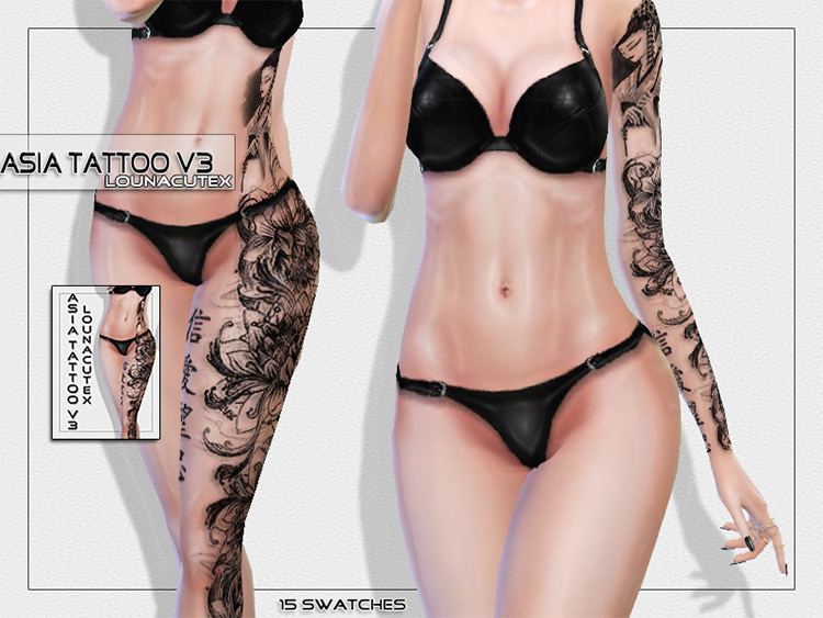 Asia Tattoos V3 / Sims 4 CC