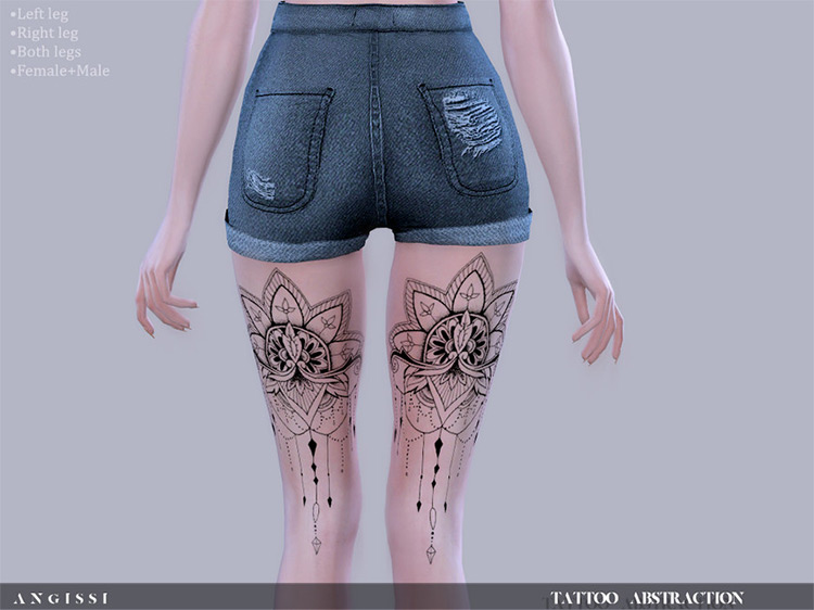 Sims 4 Leg   Thigh Tattoos CC  All Free To Download    FandomSpot - 64