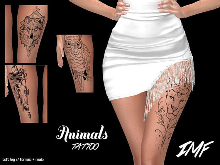 IMF Tattoo Animals / Sims 4 CC
