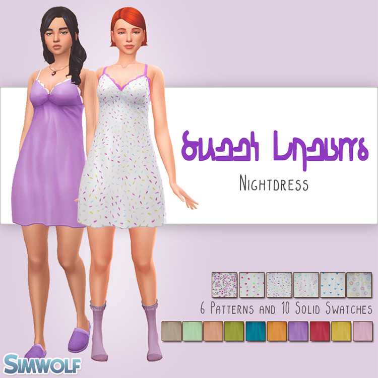 Sweet Dreams Nightdress / Sims 4 CC