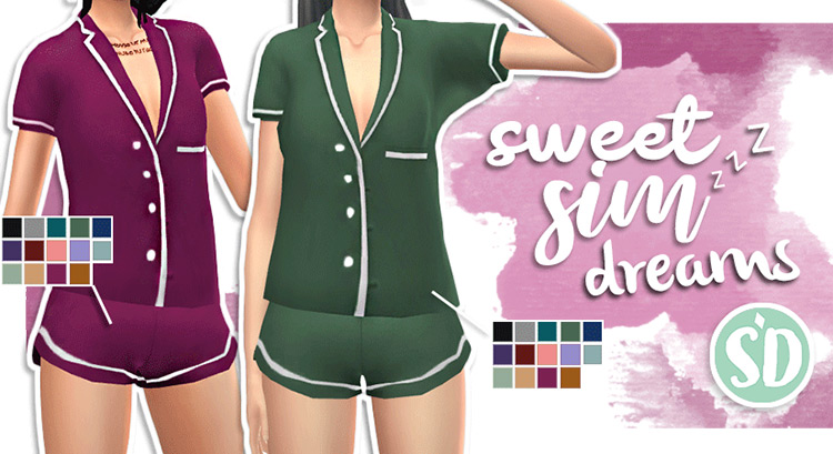 Sweet Sim Dreams PJ Set / Sims 4 CC