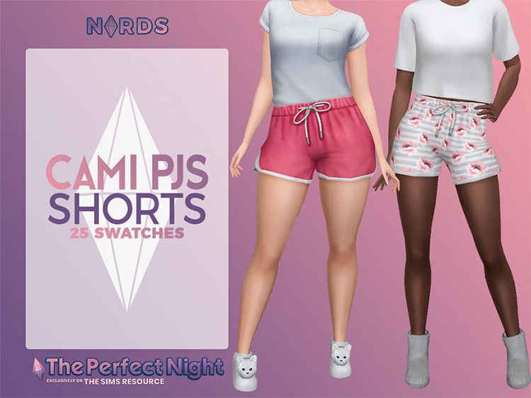 Cami PJs Shorts / Sims 4 CC