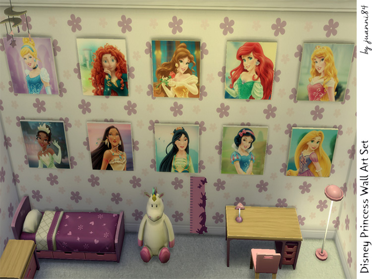 Disney Princess Wall Art For Kids / Sims 4 CC