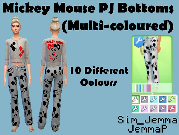 Mickey Mouse PJ Bottoms / Sims 4 CC