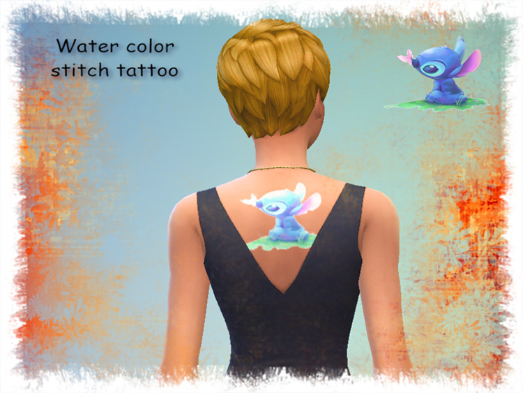 Watercolor Stitch Tattoo / Sims 4 CC