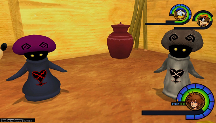 Black Fungus Heartless in both forms / Kingdom Hearts 1.5
