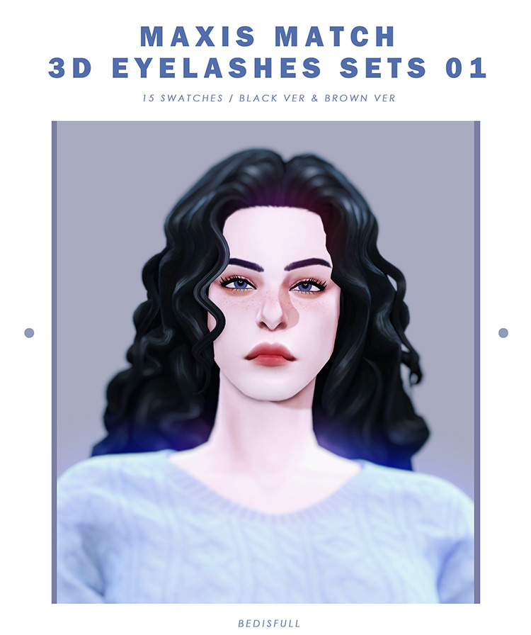 Maxis Match 3D Eyelashes Sets 01 / Sims 4 CC