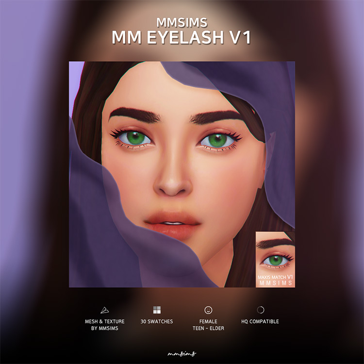 MMSIMS Eyelash Maxis Match v1 / Sims 4 CC