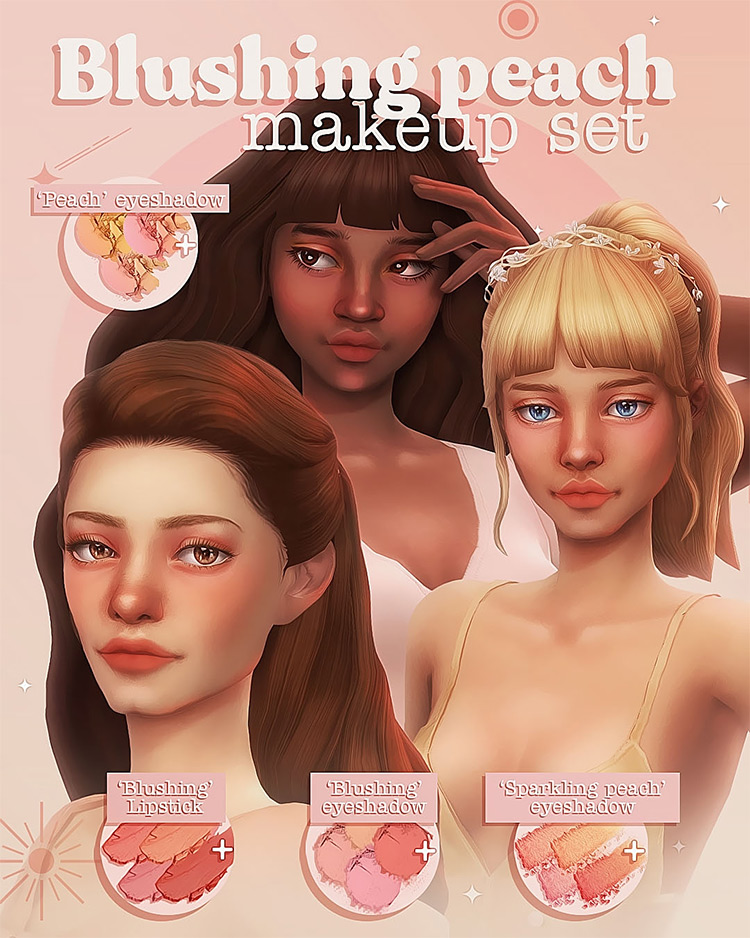 Blushing Peach Makeup / Sims 4 CC