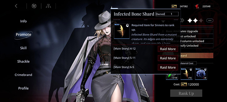 Infected Bone Shard (Farmable DisCity Stages) / Path To Nowhere