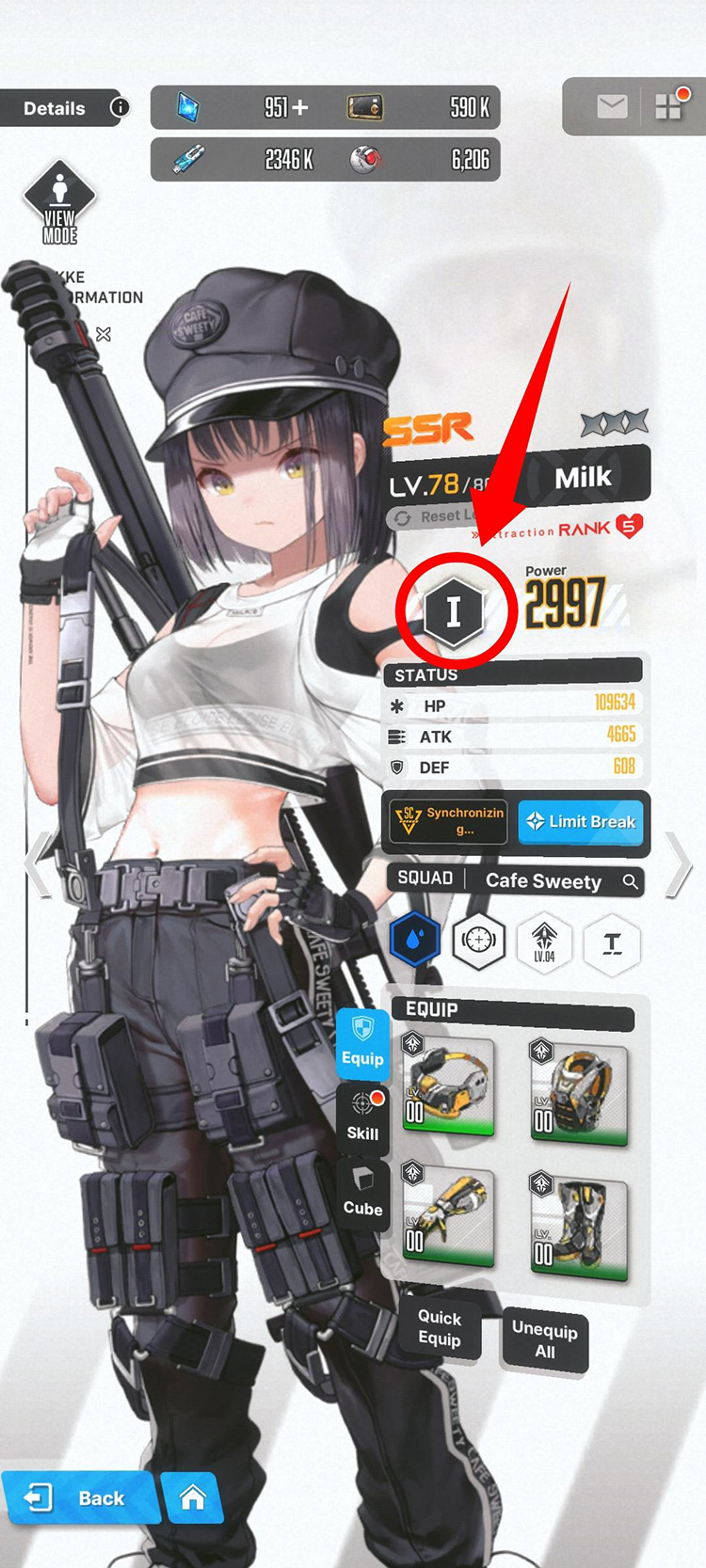 Milk's Character Profile (Milk's Burst Type Highlighted) / NIKKE: Goddess of Victory
