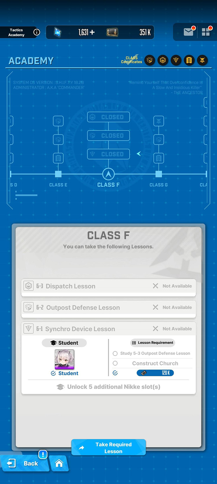 Class F Lessons (Synchro Device Lesson) / Goddess of Victory: Nikke